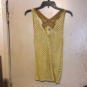 Yellow Striped Sleeveless Top
